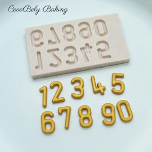 Baking Moulds "0-9" Number Silicone Molds Candy Polymer Clay Mold Chocolate Party Wedding Cupcake Topper Fondant Cake Decorating Tools