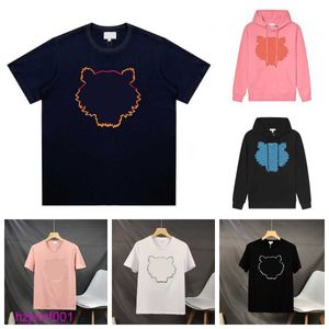 8bn5 Erkek Tişörtler Tasarımcı Tişört Lüks Hoodie Nakış Tshirt Kadınlar Trendi Kısa Kollu Üstler Tiger Saf Gömlek Pamuk Gevşek Kapüşonlu Str