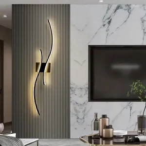 Wall Lamp Modern LED For Living Room TV Background Bedroom El Corridor Home Fixture Curves Long Strip Decorative Lighting