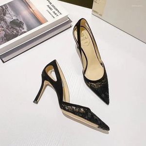 s Sandals Spring and Summer Pointed Shallow Mouth Suede Lace Single Shoes Thin High Heels Banquet Dress Small Size Women's Sal Shoe Heel Dre Women'