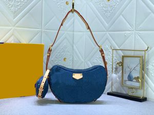 2024 Luxury Designer Bag Old Flower New Pea Bag with Pendant Small Bag Crescent Bag Love Small Bag Set of Two