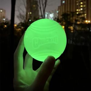 Pet Glowing Ball Dog Toy Pure Natural Rubber Outdoor Leakage Food Squishy Toys for Large Dogs Puppy Luminous Supplies 240130