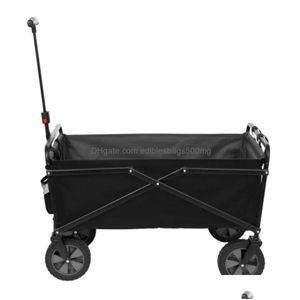 Storage Baskets Compact Outdoor Folding Utility Wagon Black Portable Shop Cart 230613 Drop Delivery Home Garden Housekee Organization Dhnci