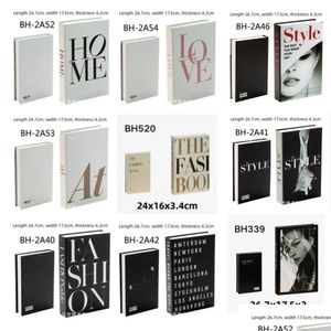 Dekorativa objekt Figurer 6pcslot Luxury Simation Books for Home Decoration Book soffbord El Bedroom Shooting Props 231114 DHDDQ