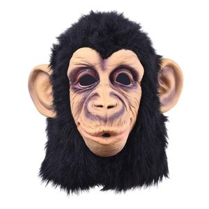 Rolig Monkey Head Latex Mask Full Face Adult Mask Breattable Halloween Masquerade Fancy Dress Party Cosplay Looks Real Y2001033039