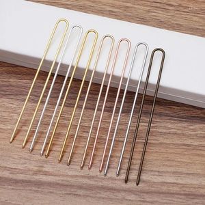 Hair Clips 10pcs 2mmx120mm Raw Brass Rose Gold Color Sticks Pins Blank Base Setting For Women Jewelry Bulks Components