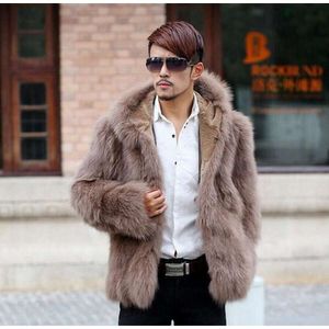 Designer Mens Fur Coat Overdimensionerad huva topphöst och vinterkläder R6BK