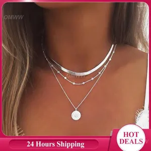 Chains Necklace Lady Fine Workmanship Alloy Pendant Multi Layered Clavicle Chain Not Easy To Fade About 15g 40-45cm