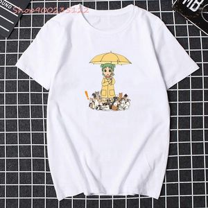 Kvinnors t-skjortor japanska anime yotsuba koiwai t-shirt kvinnor trycker roliga tshirts unisex sommarstoppar mode grafisk skjorta harajuku tees