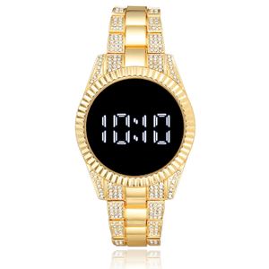 Trending Products Fashion Stainless Steel Band Women Led Digital Watches Rhinestone Women's Wrist Watch Relogio Clock 240123