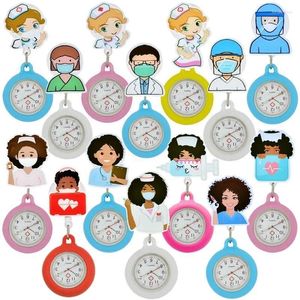 Pocket Watches 10pcs/Lot Lovely Heart Nurse Doctor Cartoon Characters Retractable Badge Reel Clip Hospital Medical Office Gifts