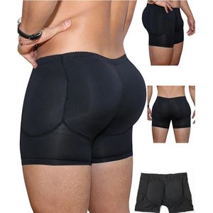 Shapewear Men Body Shaper Hip Pad Filling Butt Lifter Builder Fake Ass POLLIES STANKAR SHORTS Underkläder Male Plus Size S6XL 240127