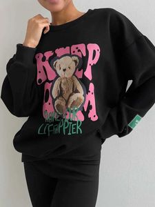 Women's Hoodies Sweatshirts Hirsionsan Kwaii Bear Sweatshirt Women Soft Goth Hooded Ladies Autumn Vintage Long Sleeve Pullovers Casual Tops 2023 New Y2k J240202