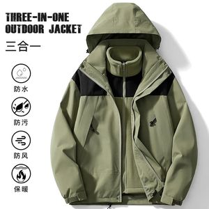 Impermeável à prova de vento 3 em 1 jaqueta de esqui snowboard vestuário desgaste senhoras inverno quente hoodie conjunto jaquetas roupas de escalada 240122