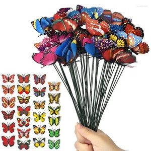 Dekoracje ogrodowe 10/15pcs 3D motyle sadzarki Symulacja Symulacja Kolorowa Dragonfly Butterfly Stakes