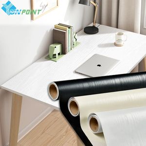 Papel de parede autoadesivo de madeira, PVC branco, à prova d'água, filme decorativo, armário de cozinha, quarto, guarda-roupa, móveis, adesivos de renovação 240123