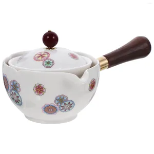 Servis uppsättningar kinesiska tekanna porslin gongfu te potten trä sidhandtag 360 grader roterande tillverkare lös liten