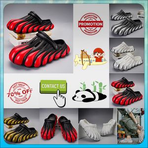 Designer Casual Platform Half pack slippers summer sliders men women Graffiti Bone White slides sandals Anti slip wear resistant memory soft thick cushion