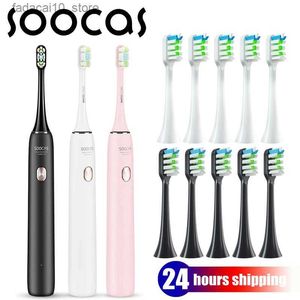 Diş fırçası Soocas sonik elektrik diş fırçası x3u akıllı ultrasonik diş fırçası temizleme yetişkin otomatik 4 haftalık diş beyazlatma ve su yalıtımı Q240202