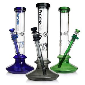 Phoenix New Design Glass Bong Water Pipe Bongs Thick Glass Water Bong Heady Dab Rigs Smoking Pipes Smoke Beaker Bong With Ice Catcher 14 Inches
