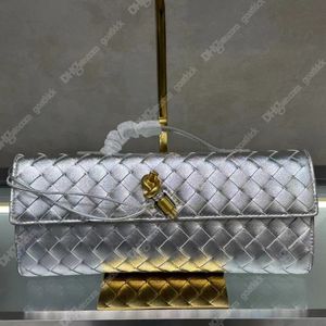 Knot Minaudiere Clutch Bags Foulard Intreccio Leather sliver Minaudiere Magnetic Frame Fashion Closure Muse Brass Luxurys Designer Purses Women Evening Bag