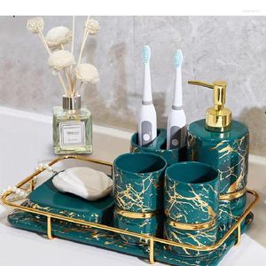 Conjunto acessório de banho conjunto de mármore estrada phnom penh cerâmica casa acessórios do banheiro dispensador de sabão líquido prato gargarejo copo titular escova de dentes