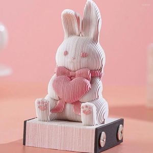 Anteckningsblock söta bunny anteckningar kubin kanin memo pad papper kawaii 3d konst Hary anpassad block anteckning vän födelsedagspresent