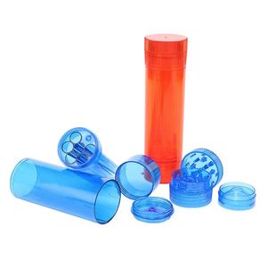 Plasttobaksslipare Pre Roll Doob Tube 2 i 1 Röktillbehör 6 Rör som fyller kon cigaretthållare Dry Herb burkar slipmaskiner