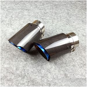 Muffler Blue Stainless Steel For Akrapovic Exhaust Tips Carbon Car Er Styling2Pcs Drop Delivery Mobiles Motorcycles Parts System Dhnmm