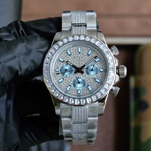 Titta på Shiny Diamond Mens Designer Watches Automatic Mechanical Movement 40mm Noctilucent Waterproof Stainless Steel Strap Högkvalitativ armbandsur Montre de Luxe