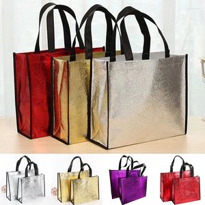 Sacos de compras Sacola dobrável tecido zíper laser eco não tecido venda moda reutilizável grande impermeável não