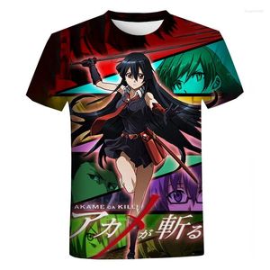 Męskie koszule 2024 MĘŻCZYZN KOBIETY moda 3d Print Anime Akame Ga Kill T-shirt O-Neck krótkie rękawowe koszulki Harajuku TEE TOPS