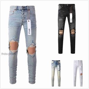 Fioletowe dżinsy dżinsowe spodnie męskie dżinsowe men czarne spodnie wysokiej jakości prosta design retro streetwear Casual dresspants Projektanci joggers pant 55W0