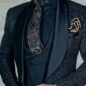 Men's Suits Black Wedding Party Costume Clothing Casual Host Africa Suit Regular Fit Tuxedo 2 Peices Sets Jacket Pants