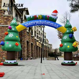 vendita all'ingrosso Arco gonfiabile personalizzato da 4 m / 8 mW Babbo Natale o arco dell'albero di Natale per la pubblicità di eventi di decorazione natalizia