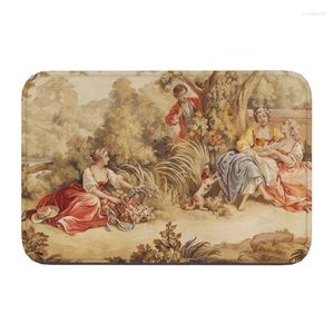 Mattor Personlig Aubusson Tapestry French Doormat Mat Anti-Slip European Floral Flowers Bath Kitchen Garage Mattan 40 60cm