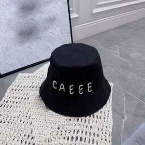 Women's Designer Bucket Hat Pearl Letter Embroidery Party Elegant and Fashionable Solid Colorful Small Top Cap Youth Beach Casual Bucket Hats