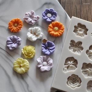 Baking Moulds Sunflower Rose Flower Silicone Mold Cake DIY Decoration Chocolate Candy Craft Polymer Clay Tool Resin Molds For Jewelry