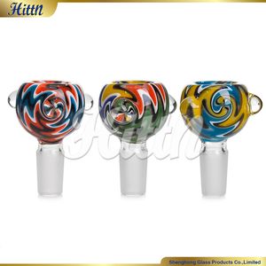 14mm Bowl 18mm Bowl Smoking Accessories American Color Dry Herb Male Slide Swirled Bubbler Art Color Bong Bowl