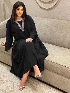 Ubranie etniczne Eid Turcja muzułmańska sukienka Kobiety Maroko abaya kaftans diamenty wieczorowe sukienki Kobieta Dubai Chifon Abayas Islam Long Robe