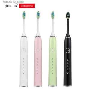 Toothbrush Sonic Electric Toothbrush USB Wireless Charge Base Teeth Whitening Ultrasonic Vibration Oral Cleaner Brush Replacement Heads Set Q240202