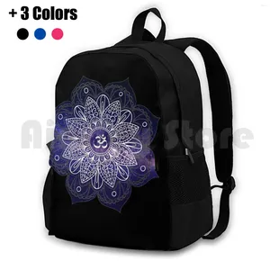 Mandala de mochila.Caminhadas ao ar livre equitação escalada esportes saco caso móvel inteligente trippy ácido psilocybe vibe sol