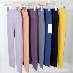 Lu Align Lu Pant Yoga Sport Street 2021 Брюки женские Узкие спортивные леггинсы для бега в тренажерном зале с основным швом и эластичной резинкой на талии LL Lemon