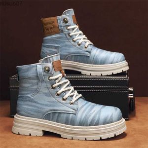 Boots Denim High-top Chelsea Boots Work Boots Black Platform Boots Outdoor Sneakers Jeans Big Head Motorcycle Boots Casual Mens Shoes