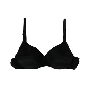 Bras B Cup Silk Satin Bra Non-Wire Push Up Breathable Quick Dry Thin Sponge Padded