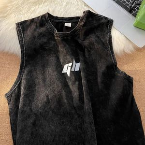 Men's T Shirts Summer Retro Sleeveless Sports Tank Top Men And Women Trend Hip Hop Loose Graphic T-shirt Couple Casual Harajuku