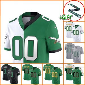 Maglie da calcio personalizzate Philadelphiaeagles6 Devonta Smith 1 Jalen Hurts 62 Jason Kelce Jalen Carter A.J.Brown Brandon Graham Dawkins Men Women Youth Limited Jersey