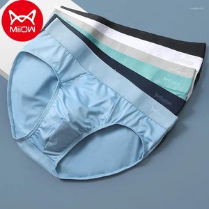 Mutande MiiOW 3 pezzi Slip da uomo in seta di ghiaccio Estate Sfiato sottile Intimo da uomo Sexy maschio Plus Size 5XL Boxer da uomo Mutandine