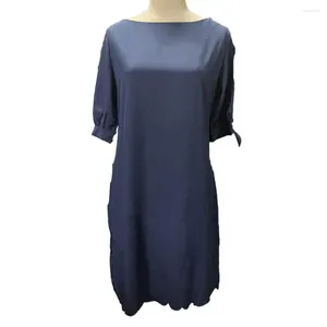 Casual Dresses Soft Comfortable Dress Breathable Women's Knee Length Midi With Hollow Out Three Quarter Sleeves For Lady Women