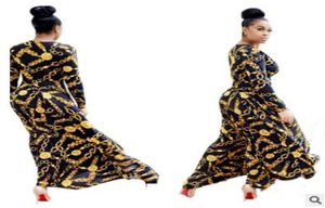 Yeni Moda Tasarımı Geleneksel Afrika Giyim Baskı Dashiki Güzel Boyun Kadınlar İçin Afrika Elbiseler K81557078517